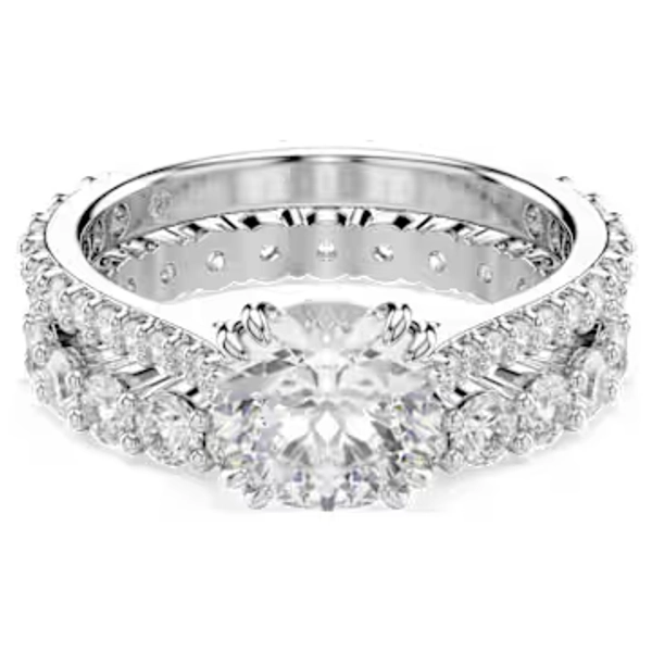Bague Stilla, Parure (2), Taille Rond, Blanche, Métal rhodié