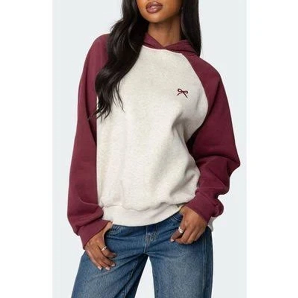 Edikted Bow Embroidery Oversize Hoodie