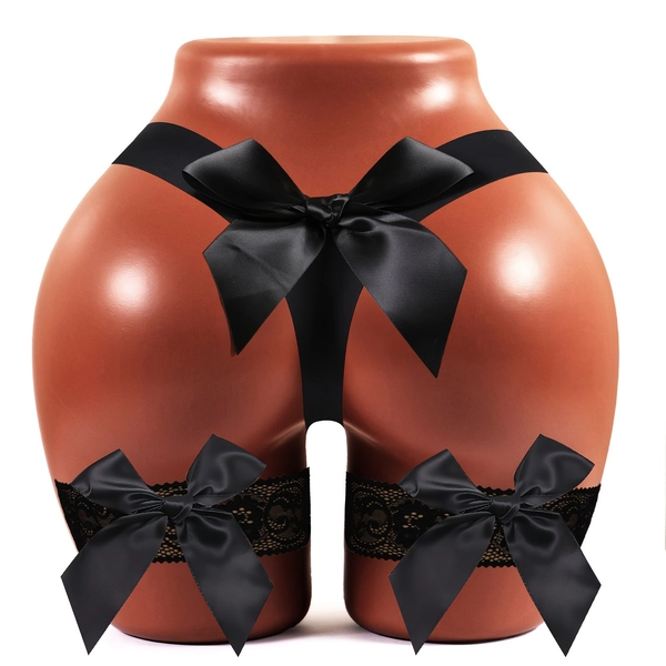 Two Garter Belts with Bows + 1 Bowknot Panty, New Spring/Summer Women'S Sexy Bow Ribbon Panties, Solid Color Matching
