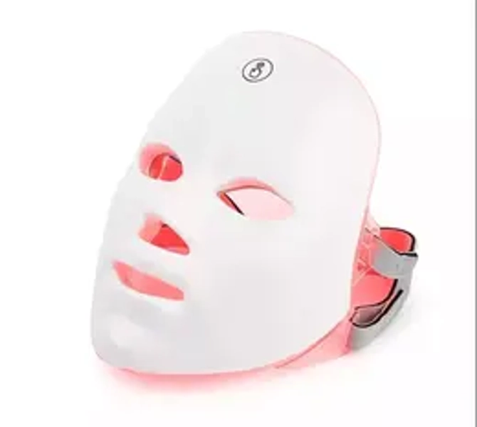 Rechargeable 7-Color LED Facial Mask Skin Care Device with 400mAh Battery USB Charging No Odor Ideal Gift for Women Enhances Skincare Routine White Plastic