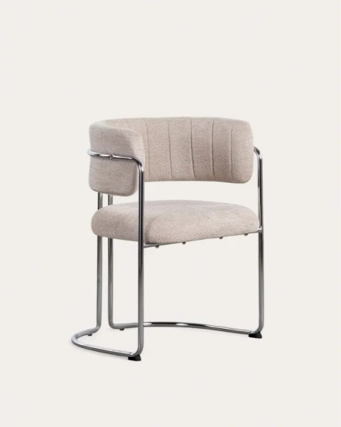 Pack 4 Chaises de Salle à Manger en Tissu et Métal Petra 