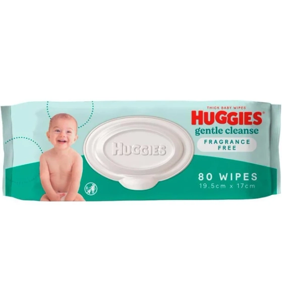 Huggies Baby Wipes Fragrance Free 80 Pack