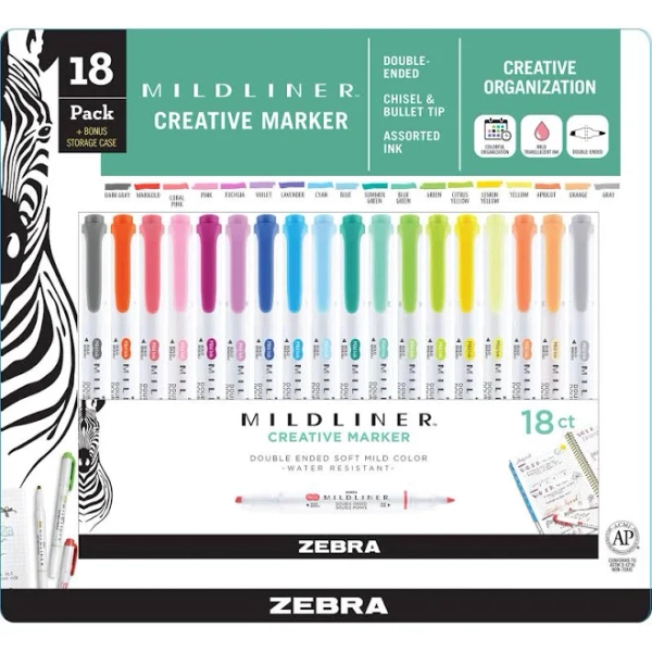 Mildliner Double Ended Highlighter Assorted 18 Pk