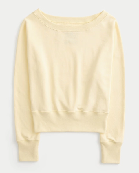 Banded Off-the-Shoulder Sweatshirt