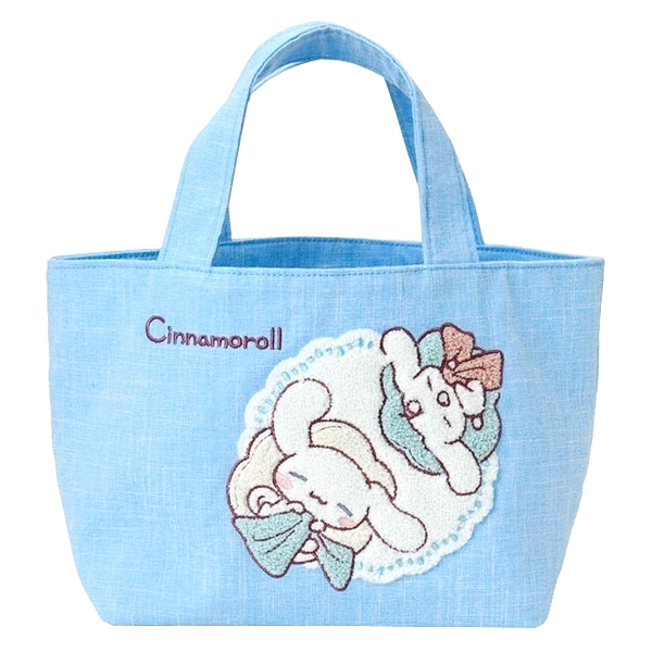 Buy Sanrio Cinnamoroll & Milk Slumber Fuzzy Applique Decoration Mini Tote Handbag at ARTBOX