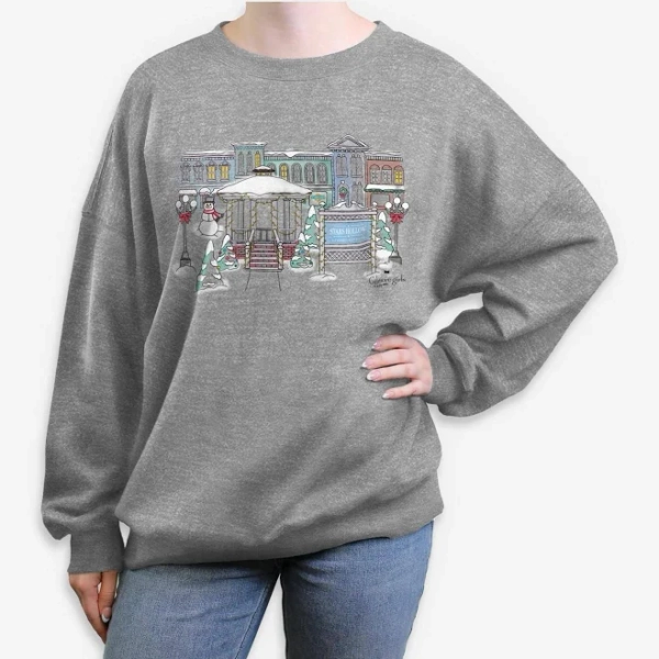 Gilmore Girls Stars Hollow Winter Girls Oversized Sweatshirt - Grey - Extra Small
