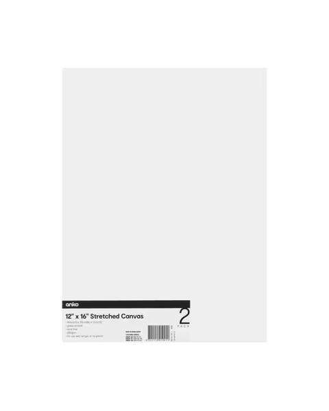12in. x 16in. Stretch Canvas - 2 Pack - White - One Size