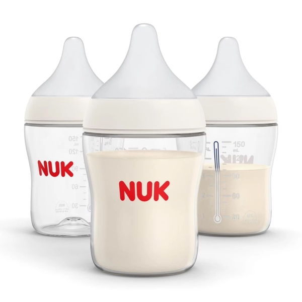 NUK Perfect Match Anti-Colic Baby Bottle, Slow Flow Silicone Nipple, 5 oz, 3 Pack - Walmart.com