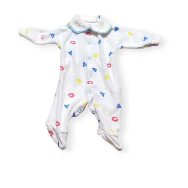Vtg Infant Alphabet Footed Sleeper Terrycloth ABC's Newborn? No Tags Snap Leg 