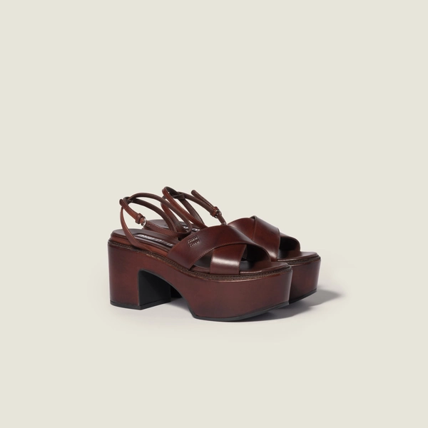 Leather platform sandals