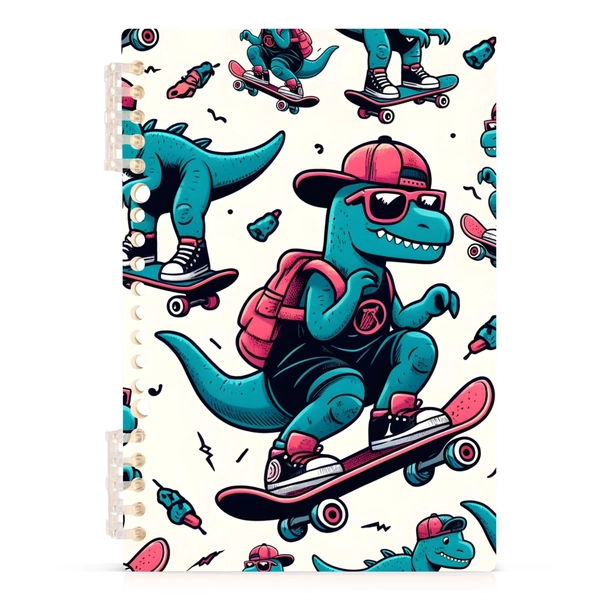 Cool Dinosaur Skating Spiral Journal Notebook College Ruled Notebook 8.3" x 5.7" A5 Lined Thick Paper Page - Walmart.com