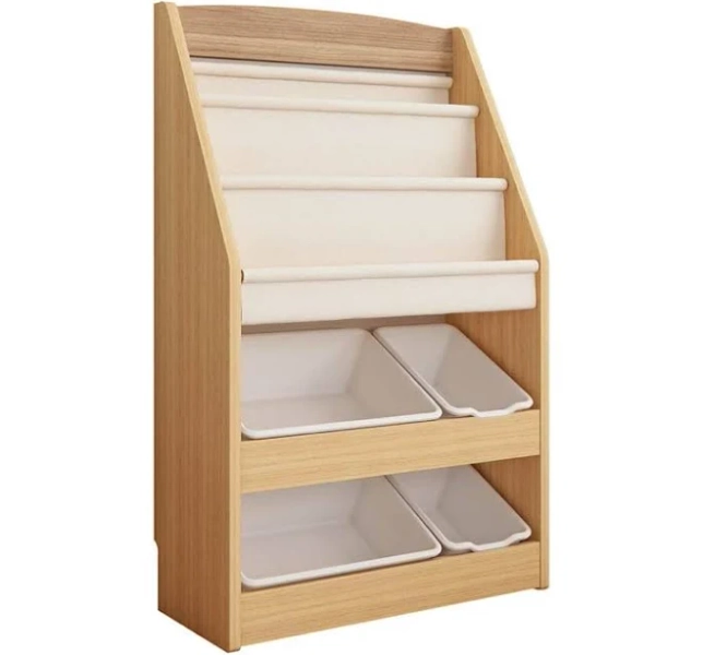 [ HYPERAX ft HABABY ] Teen Bookshelf, Contemporary Wooden Storage Unit for Teen Spaces, Versatile Bookcase with Multiple Organization Options, Also