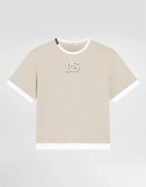 Jersey t-shirt with embroidered DG appliqué