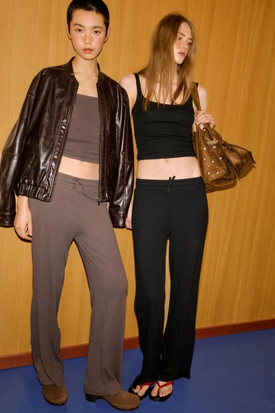 PANTALON DROIT CÔTELÉ - Marron / Taupe - S