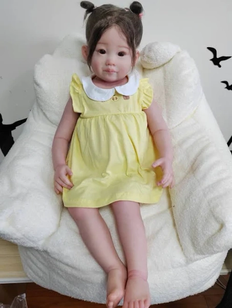 Real Looking Toddler Reborn Baby Dolls Hand-rooted Mohair Lifelike
