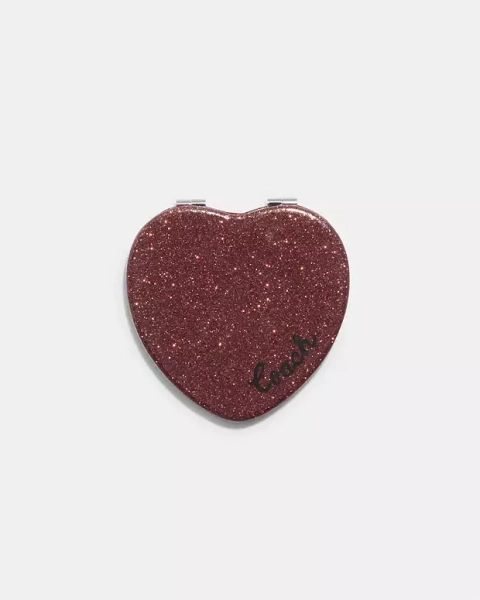 Gold/Wine Multi Glitter Heart Compact