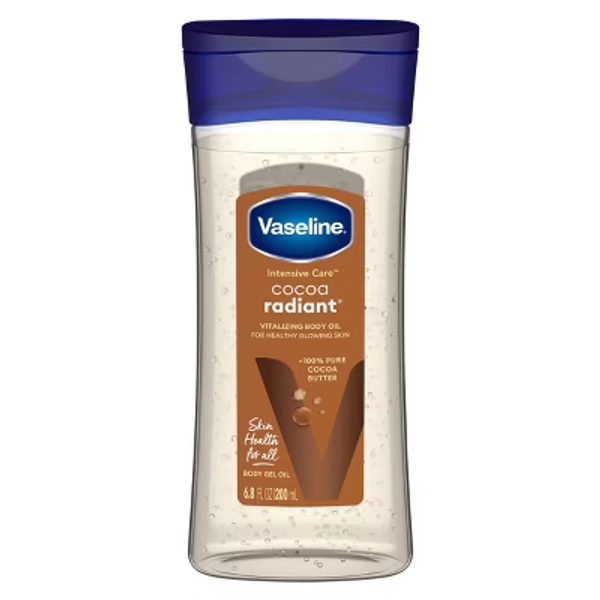 Vaseline Intensive Care Cocoa Radiant Body Gel Oil for Glowing Skin - Scented - 6.8 fl oz: Aluminum-Free, Dye-Free, Paraben-Free, Sulfate-Free