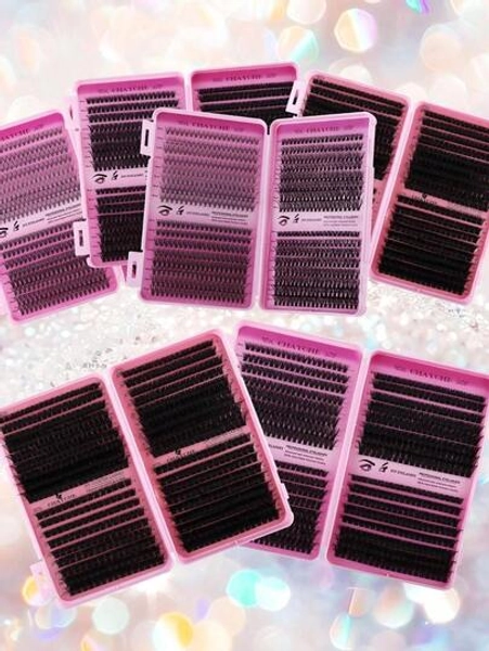 640/621pcs Eyelash Extension Set, D Curl 10D+20D+30D+40D/50D+60D+80D+100D/80D+100D+120D+150D DIY Eyelash Extension Artificial Mink Eyelash - Premium D Curl Natural Curling Personal Eyelash Bundle DIY Eyelash Extension - Reusable, Lightweight And Easy To Apply Lash Clusters, Eyelash Clusters, Individual Eyelashes, Lashes, Fake Lashes