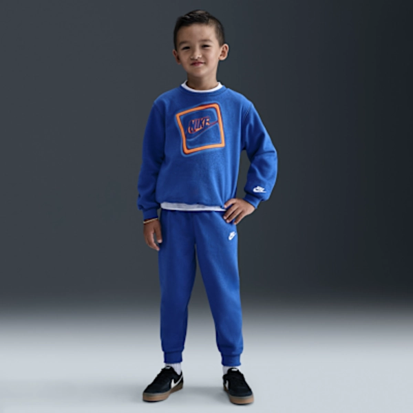 Nike Glow With Me Little Kids' Lightweight Fleece 2-Piece Crew Set - Game Royal - Size 7