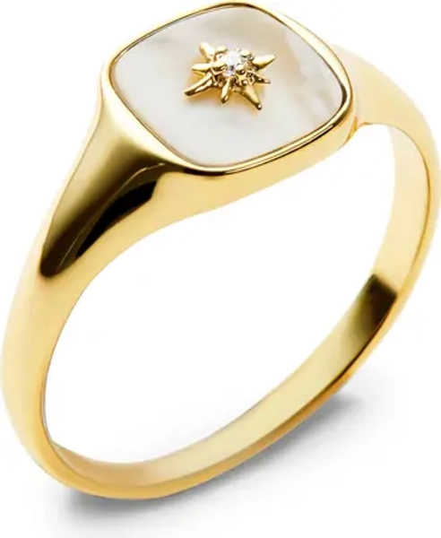 Amara Mother-of-Pearl Star Signet Ring