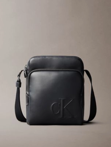 Embossed Monogram Zip Pocket Reporter Bag
