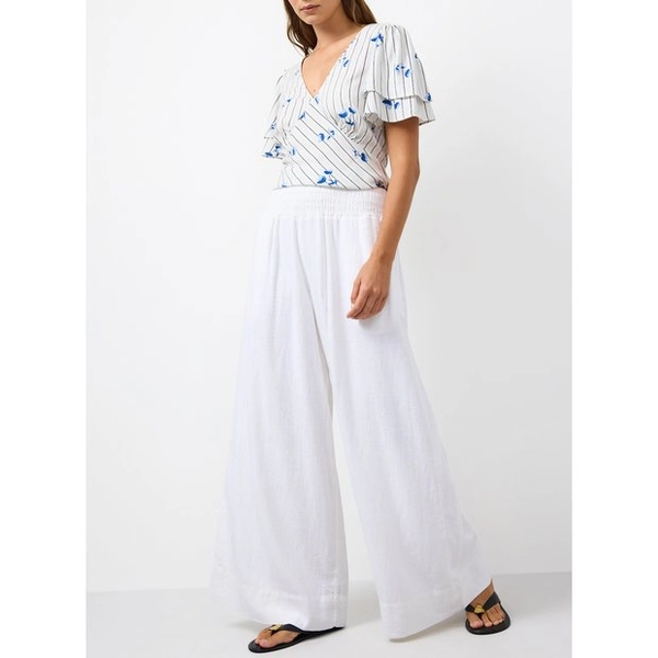 Buy White Linen Wide Leg Trousers 10 | Co-ords | Tu