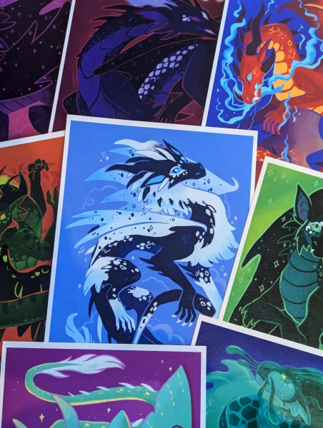Stylized Wings Of Fire Prints A5 [ Whiteout, Peril ]