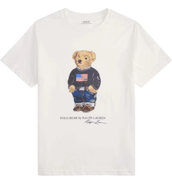 Polo Ralph Lauren Boys S/S Jersey Knit Novelty Bear T-shirt White Core Bear