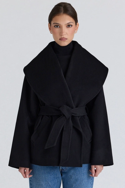 James Black Wool Shawl Collar Jacket