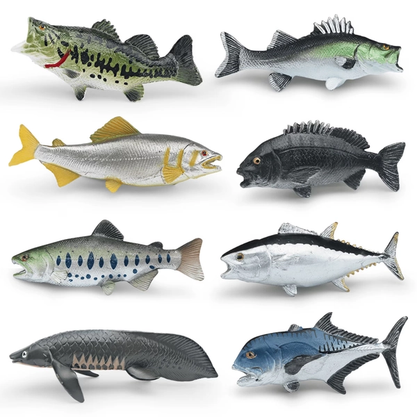 Realistic Ocean Fish Figurine Set, 8 Pcs Marine Animal Toy Figures, PVC Models - Walmart.com