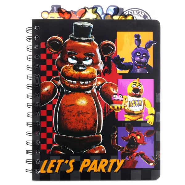 Five Nights at Freddy's 6-Tab Spiral Notebook, 7 x 9 inches, Teens and Adults