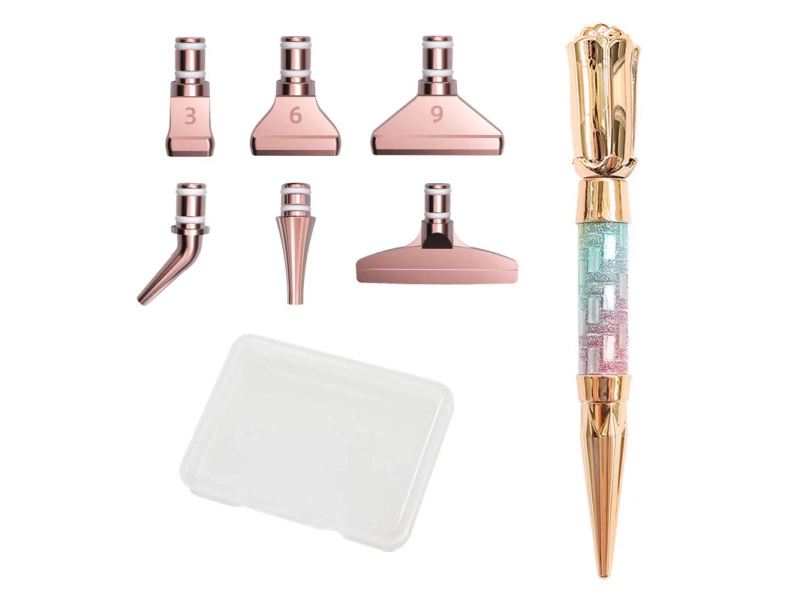 6pcs Multifunctional DIY Metal Diamond Painting Pen Tool Set with Six Different Pen Tips for Different Use and Storage Box (Multicolor)