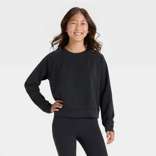 All in Motion Girls' Airy Sleek Pullover Sweatshirt