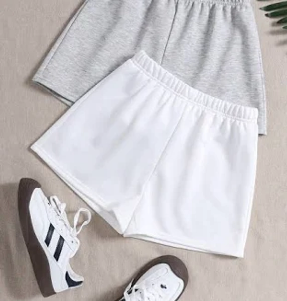 Tween Girls Casual Solid Color Knit Wide Leg Shorts Set