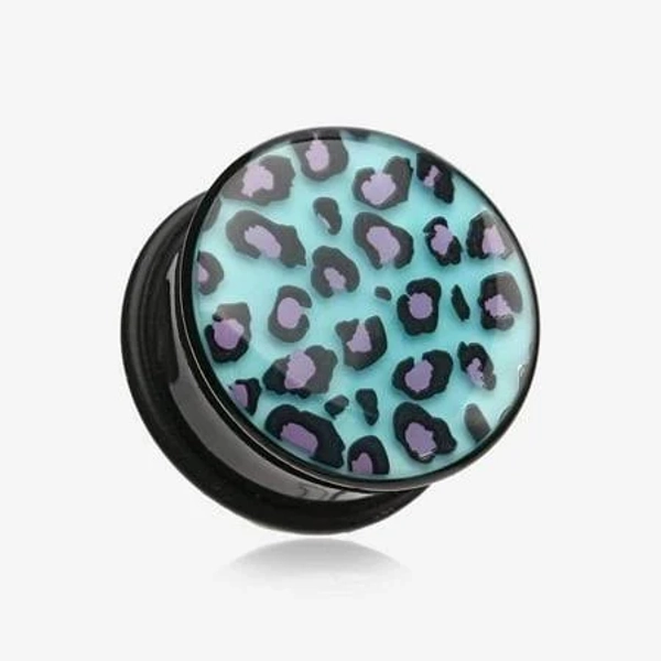 Glow in the Dark Cheetah Print Single Flared Ear Gauge Plug