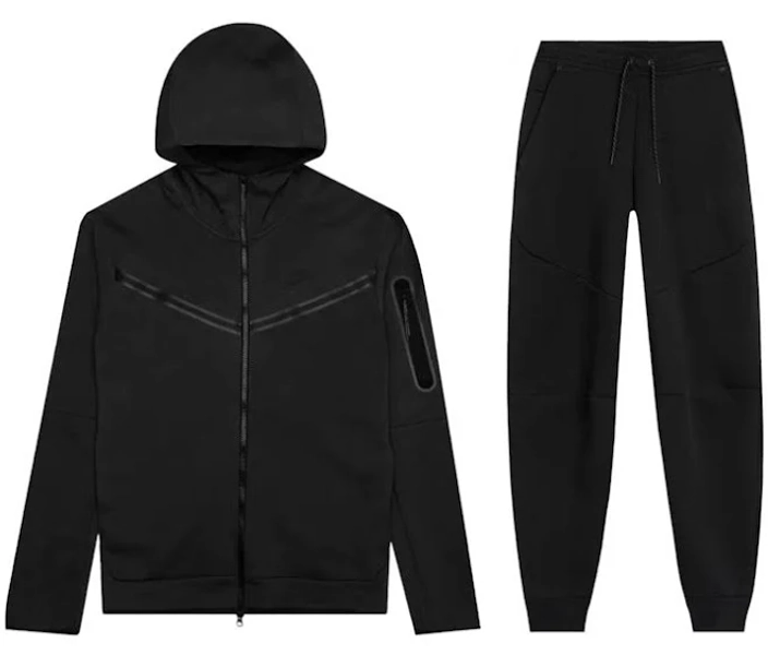 Nike Sportswear Tech Fleece Full-Zip Hoodie & Joggers Set Black
