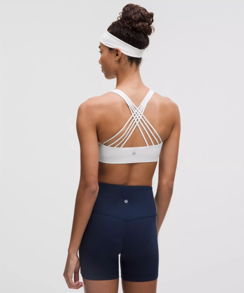 FlexyFlex Strappy Yoga Bra *Light Support, A-C Cups - White - L/XL