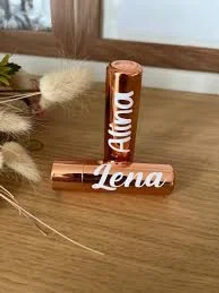 Personalized lip balm, Labello with name, personalized Labello, hen party lipstick, rose gold lipstick, bridesmaid, Labello, small gift