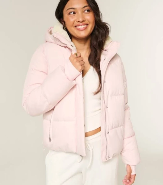 Hollister Women's Faux Fur-Lined Puffer Jacket
