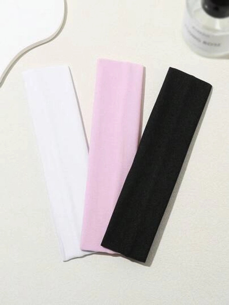 3pcs Multicolor Sports Elastic Headbands, Sweat-Absorbent Hair Accessories Suitable For Daily Wear Turban Headband Sweatband, Hairband Fall Winter Hair Band For Vacation Outfits Woman Elegant Scarf Women Bandana Soft Headwrap