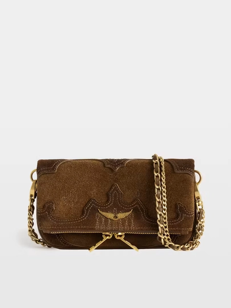 Pochette Rock Nano Cuir Grainé Cognac Femme | Zadig&Voltaire