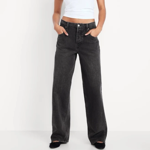 Old Navy Women's Low-Rise Slouchy Wide-Leg Jeans