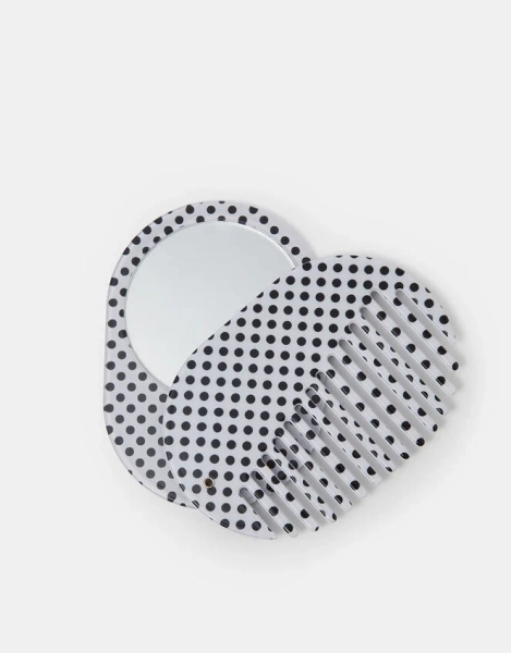 Polka Dot Compact Mirror & Comb
