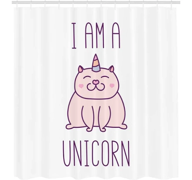 Dakota Fields Unicorn Cat Shower Curtain