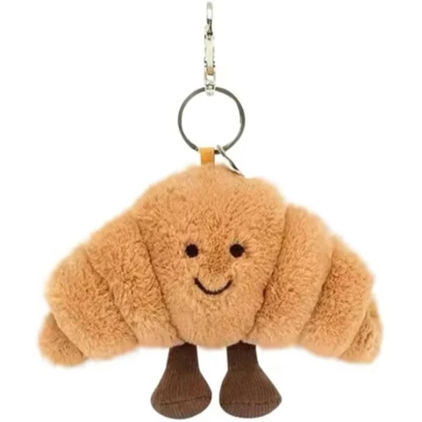 Jellycat Inspired Croissant Plush Keychain Bag Charm Pendant
