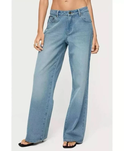 Edikted Women's Raelynn Washed Low Rise Jeans