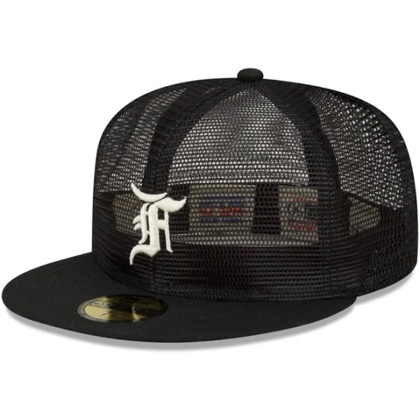 Men's New Era x Fear of God Black Mesh 59FIFTY Fitted Hat