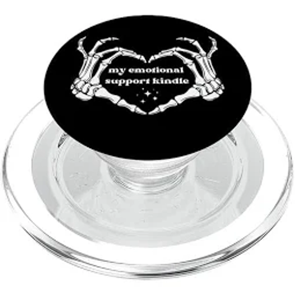 Emotional Support Kindle Skeleton Heart Bones Love Reading PopSockets PopGrip For MagSafe