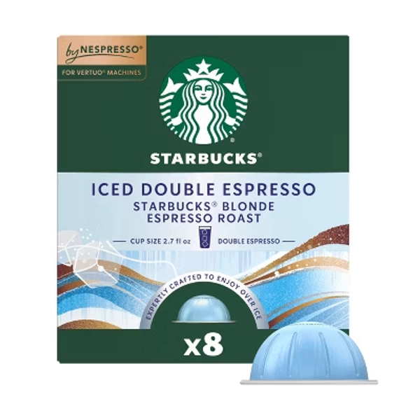 Starbucks by Nespresso Vertuo Line Iced Double Espresso Blonde Light Roast Coffee Pods - 8ct