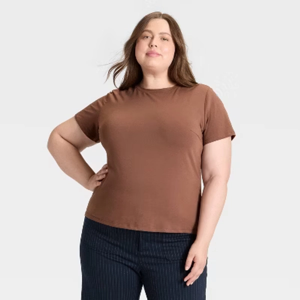 Women's Short Sleeve T-Shirt - A New Day™ Brown XXL